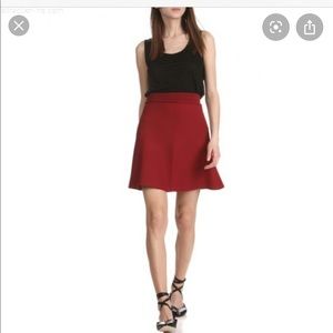Sandro flared knit skater skirt rouge cuit